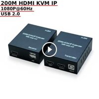 Bộ mở rộng HDMI KVM 200m qua cáp mạng LAN – HDMI KVM IP Extender có cổng USB
