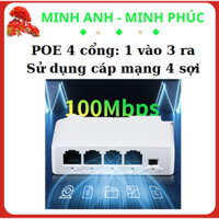 Bộ mở rộng POE 4 cổng 1 trong 3 Out 100Mbps, sử dụng được cáp mạng 4 sợi