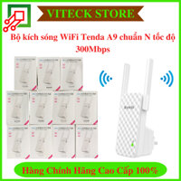 Bộ mở rộng sóng - Bộ kích sóng Wifi Repeater Tenda A9 chuẩn N 300Mbps - Hàng Chính Hãng