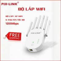 Bộ mở rộng sóng WiFi kết nối không dây 1200Mbps Chính hãng PIX-LINK 6 Râu WR60T hút sóng khỏe và ổn định và tăng cường