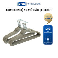 Bộ móc áo | JYSK Hektor | bọc nhung xám | 45x24x0.5cm