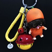 Bộ móc khóa Bé Cam đáng yêu - kèm bộ chuông và dây da cao cấp