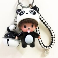 Bộ móc khóa Bé Gấu Panda đáng yêu - kèm bộ chuông và dây da cao cấp