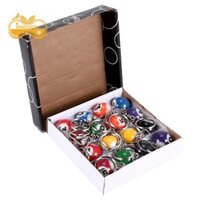 Bộ móc khóa bi-a đầy màu sắc 16 chiếc, Bóng móc chìa khóa Eightball Billar Bida Dây chuyền phụ kiện