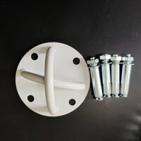 Bộ móc PAD vít ốp tường dùng treo võng yoga Loại 4 lỗ - Trắng