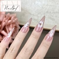 Bộ Móng Giả Nailbox F18 - Sơn Gel Vẽ Tay Hoa Bướm, Thiết Kế thủ công - Kèm Dụng Cụ