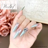 Bộ Móng Giả Nailbox F19 - Sơn Ombre Tráng Bột Ngọc Trai Đính Đá Cao Cấp, Kèm Dụng Cụ