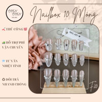 Bộ Móng Giả Nailbox F20 - 10 Móng Thiết Kế Thủ Công, Cho Nữ, Móng Giả Sang Chảnh - Kèm Dụng Cụ Dán Móng 5 Món