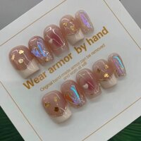Bộ Móng Tay Giả Kim Cương aurora Nhiều Màu Phong Cách Mới Có Thể Tháo Rời