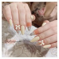 bộ móng tay giả nail box vẽ dạ đính ngọc trai, nơ phom móng tự chọn