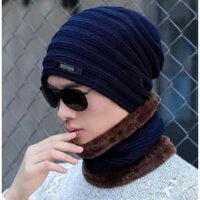 Bộ mũ len nam khăn choàng cổ thời trang Hàn Quốc mới Lh 0917399527