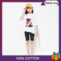 Bộ mùa hè mặc nhà cho bé gái  Quần áo trẻ em hàn quốc bé gái12 tuổi-15 tuổi BỘ ĐỒ LỬNG cho bé gái FAMILYLOVE