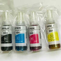 Bộ mực in 4 màu mã 664 dùng cho máy in Epson L310,L300,L360,L365,L110,L120,L130,L220,L1300 v.v.bóc máy