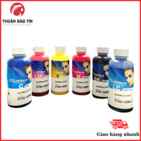 Bộ mực in chuyển nhiệt Hàn Quốc 100ml. Dùng để in chữ lên Vải, Sứ, Thủy tinh....Không gây tắc đầu phun
