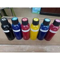 Bộ mực pigment không phai 6 màu 100ml. Dùng cho máy epson in ảnh, card visit, in tem nhãn,