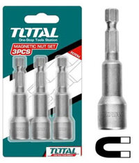 Bộ mũi bắn vít tôn có nam châm hút 1/4" 8mm Total TAC270832