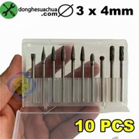 Bộ mũi doa hợp kim Đài Loan 10 chi tiết DOA-34-10 kích thước 3x4mm