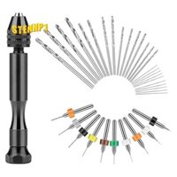 Bộ mũi khoan cầm tay, 25 mũi khoan xoắn và 10 mũi khoan Mini PCB, Dụng cụ khoan trang sức cho đất sét Polymer nhựa