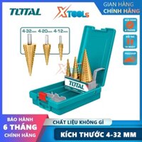 Bộ mũi khoan chóp nón HSS 3 chi tiết TOTAL TACSD2031 4-32mm mũi khoan tháp chất liệu HS, áp dụng cho tấm thép dày ≤3mm