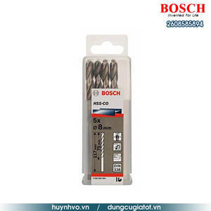 Bộ mũi khoan Inox Bosch HSS-Co 8mm (5 mũi) 2608585894