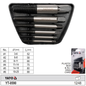 Bộ mũi khoan phá ốc vít hỏng 6 chi tiết Yato YT-0590