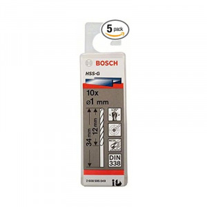 Bộ mũi khoan sắt 10 mũi HSS-G Bocsh 2608595049, 1mm