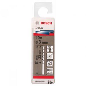 Bộ mũi khoan sắt 10 mũi HSS-G Bocsh 2608595055, 3mm