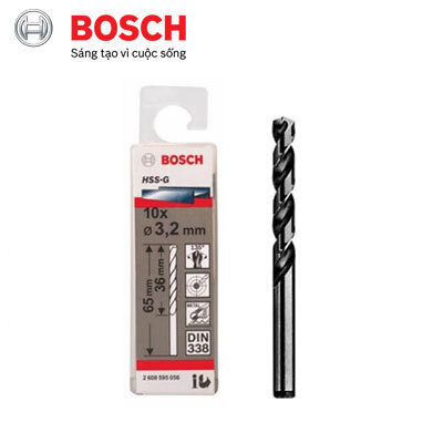 Bộ mũi khoan sắt 10 mũi HSS-G Bocsh 2608595056 3.2mm