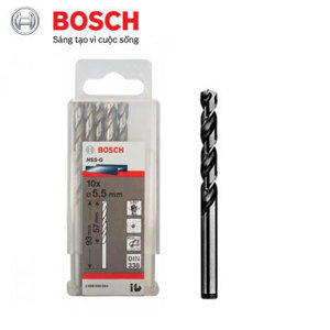 Bộ mũi khoan sắt HSS-G Bocsh 2608595064 - 10 mũi, 5.5mm