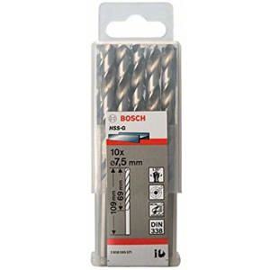 Bộ mũi khoan sắt HSS-G Bocsh 2608595071 - 10 mũi, 7.5mm