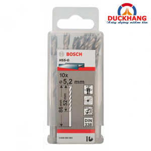Bộ mũi khoan sắt HSS-G Bocsh 2608595063 - 10 mũi, 5.2mm