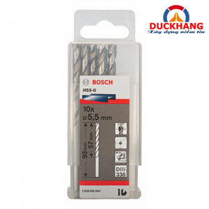 Bộ mũi khoan sắt HSS-G Bocsh 2608595064 - 10 mũi, 5.5mm