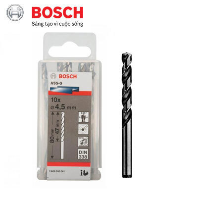 Bộ mũi khoan sắt HSS-G Bocsh 2608595061 - 10 mũi, 4.5mm