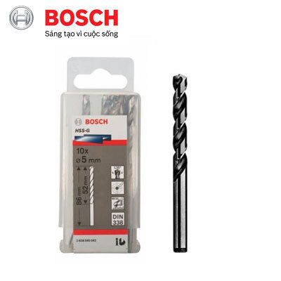 Bộ mũi khoan sắt HSS-G Bocsh 2608595062 - 10 mũi, 5mm