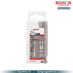 Bộ mũi khoan sắt HSS-G Bocsh 2608595334 - 10 mũi, 4.8mm