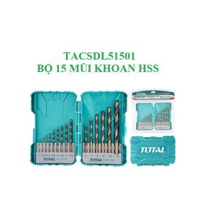 Bộ mũi khoan sắt HSS Total TACSDL51501 - 15 chi tiết