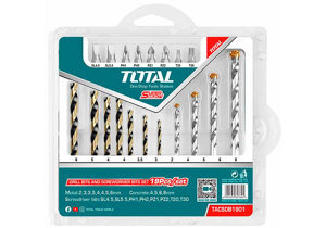 Bộ mũi khoan và mũi vặn vít đa năng 19 chi tiết Total TACSDB1901