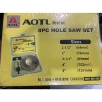 Bộ mũi khoét gỗ AOTL 8 món - Mũi khoan khoét lỗ - Mũi khoan lỗ tròn gỗ thạch cao và nhựa