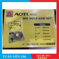 Bộ mũi khoét gỗ AOTL 8 món - Mũi khoan khoét lỗ - Mũi khoan lỗ tròn gỗ thạch cao và nhựa