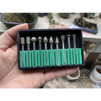 Bộ mũi kim cương trục 3mm SetKC3, mài đá non bộ bonsai, mài gốm sứ, thủy tinh, kim loại...