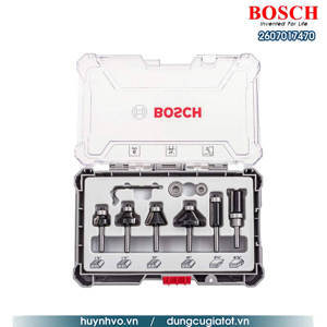 Bộ mũi phay cạnh 6 chi tiết dùng cho gỗ Bosch 2607017470