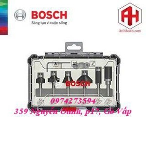 Bộ mũi phay cạnh 6 chi tiết dùng cho gỗ Bosch 2607017470