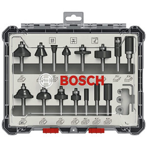 Bộ mũi phay hỗn hợp 15 chi tiết Bosch 2607017473