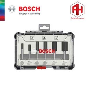 Bộ mũi phay thẳng 6 chi tiết dùng cho gỗ Bosch 2607017467