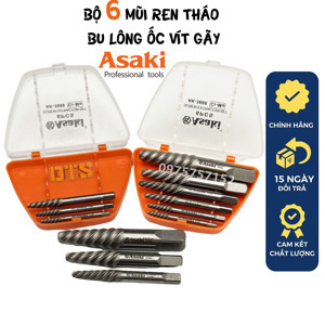 Bộ mũi ren lấy bu lông ốc vít gãy 6 chi tiết Asaki AK-3688