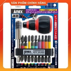 Bộ mũi vặn vít kèm đầu nối vít và cán Anex ACMH9-EH