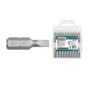 Bộ mũi vít dẹp 10 chi tiết Total TAC16SL423