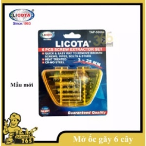 Bộ mũi vít tháo bu lông ốc vít gãy hỏng 6 chiếc Licota Tap-50004