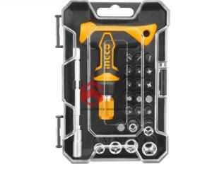 Bộ mũi vít và đầu tuýp có tay vặn tự động đảo chiều Ingco HKSDB0181