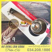 Bộ muỗng đong nhỏ INOX VỈ GIẤY 4c